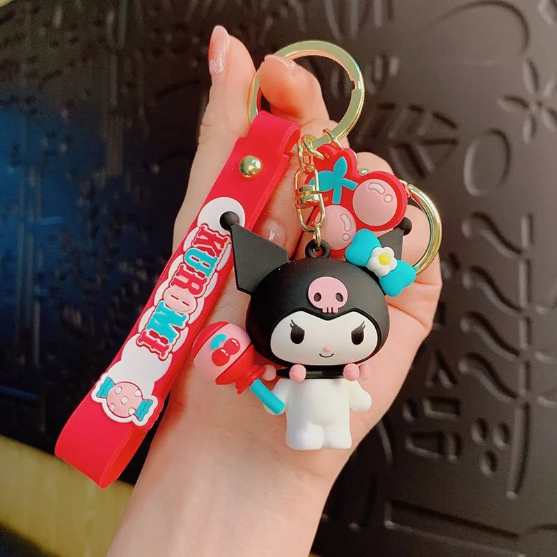 Милый мультяшный 3D Микки Минни утка тигр свинья игрушка кукла брелок украшение сумка автомобиля силиконовый ПВХ с милым ремешком на заказ