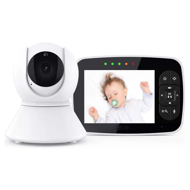 3.5 inch High Resolution Baby Monitor Infrared Night Vision Wireless Video Baby Camera with Remote Camera Pan-Tilt-Zoom Lullaby