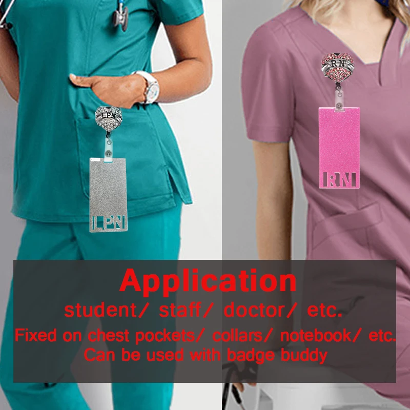 2024 Hot sale Medical Nurse Accessories Felt Bandage Badge Reel Retractable Id Card Holder For Student Nurse Doctors