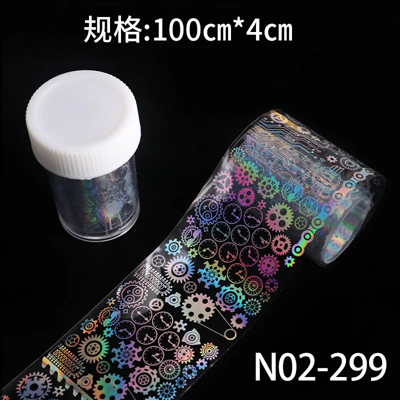 Multi Pattern Laser Effect Nails Stickers Bear Space Machine Shape Sticker For Nail Art Beauty