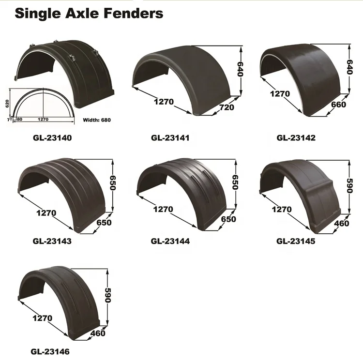 GL-23150 Fashionable Double Axle Aluminum Trailer Fender