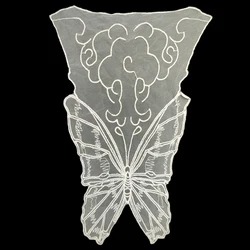 Net fabric embroidered back false collar transparent lace piece cotton thread water soluble embroidered nightwear accessories