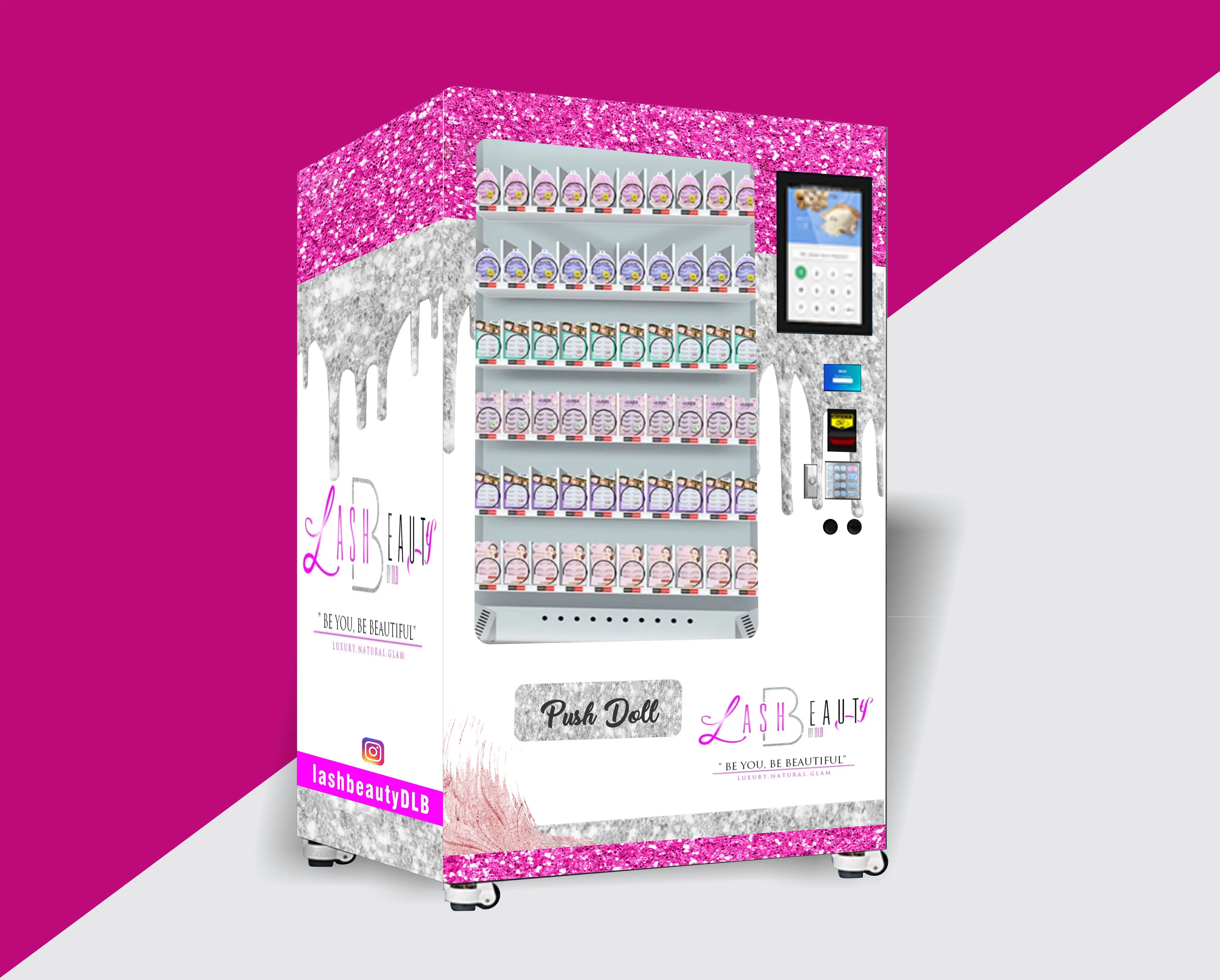 Touch screen eye lash vending machines with wifi