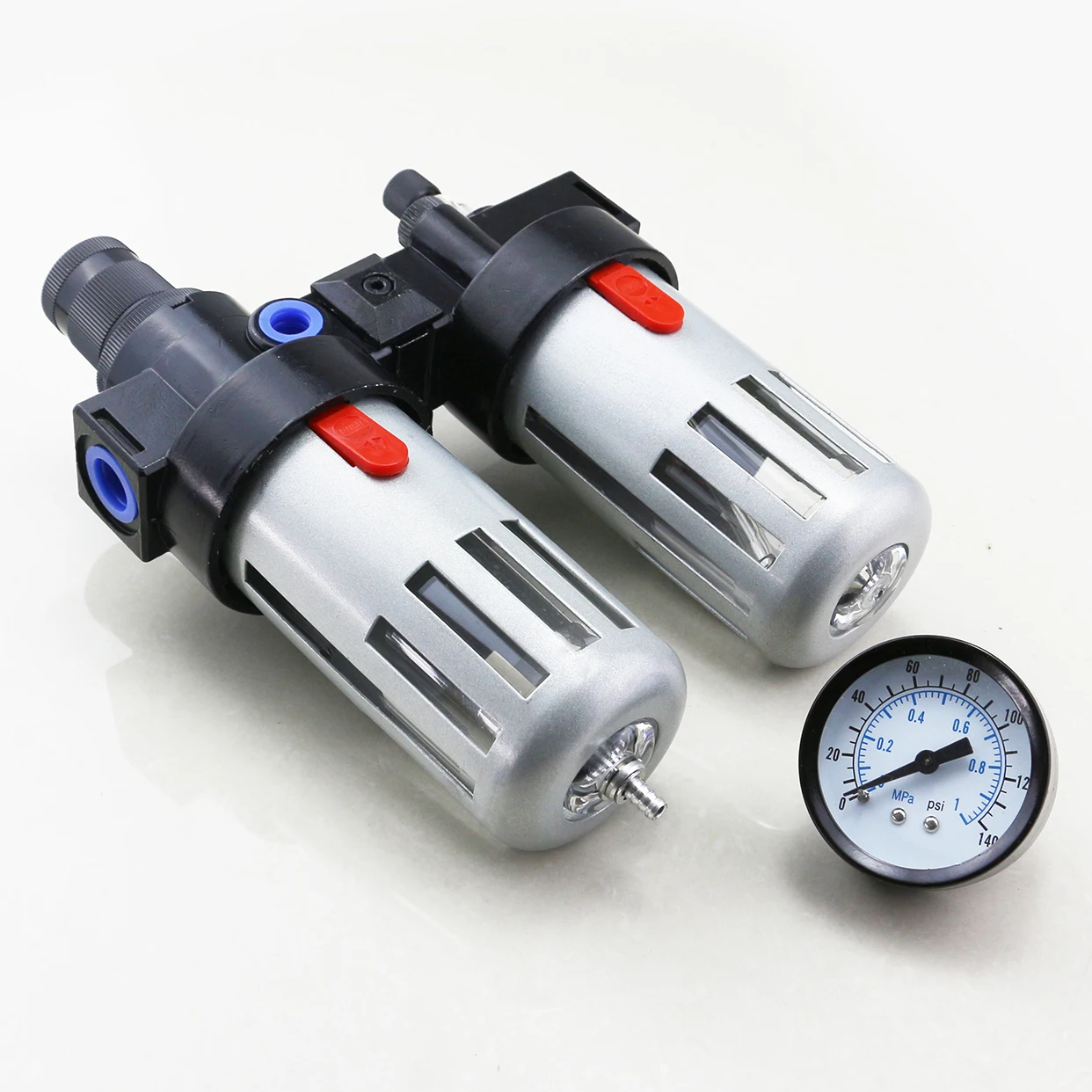 1/4 3/8 1/2 BFC Filter Pressure Gauge with Air Pressure Regulator Lubricator Combination Compressor Filter Regulator Water Trap