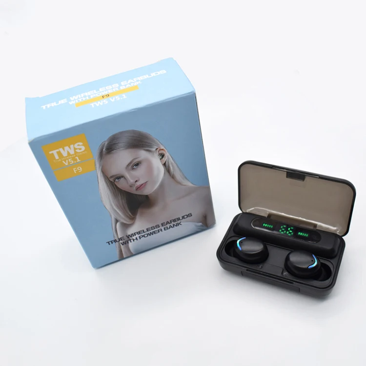 Amazon Best Seller 2023 New Wireless Earphone Bass Earbuds 5.0 Stereo Earphone F9 F9-6 F9-9 I12 TWS