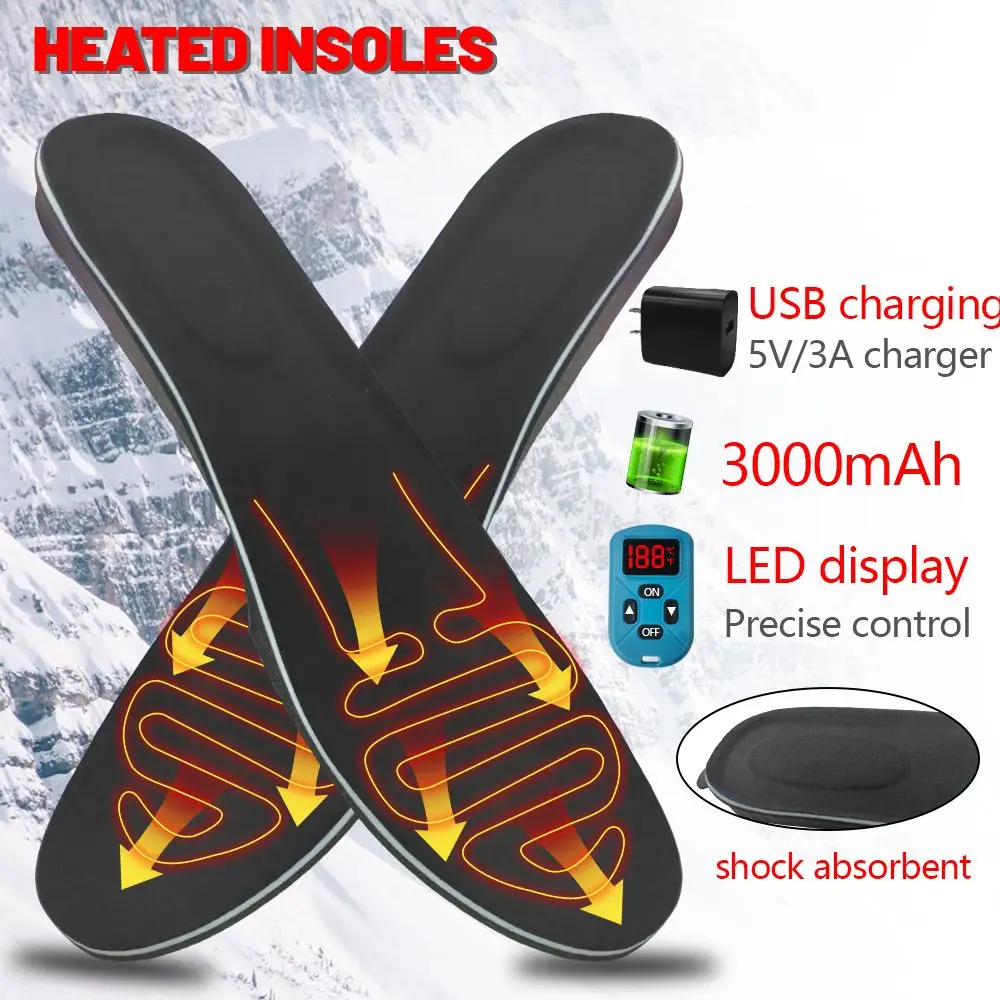 Insole Can Be Cut to Size Washable Foot Warmer Shoe Thermal Heating Heated Insoles Wholesale Insoles Supplier