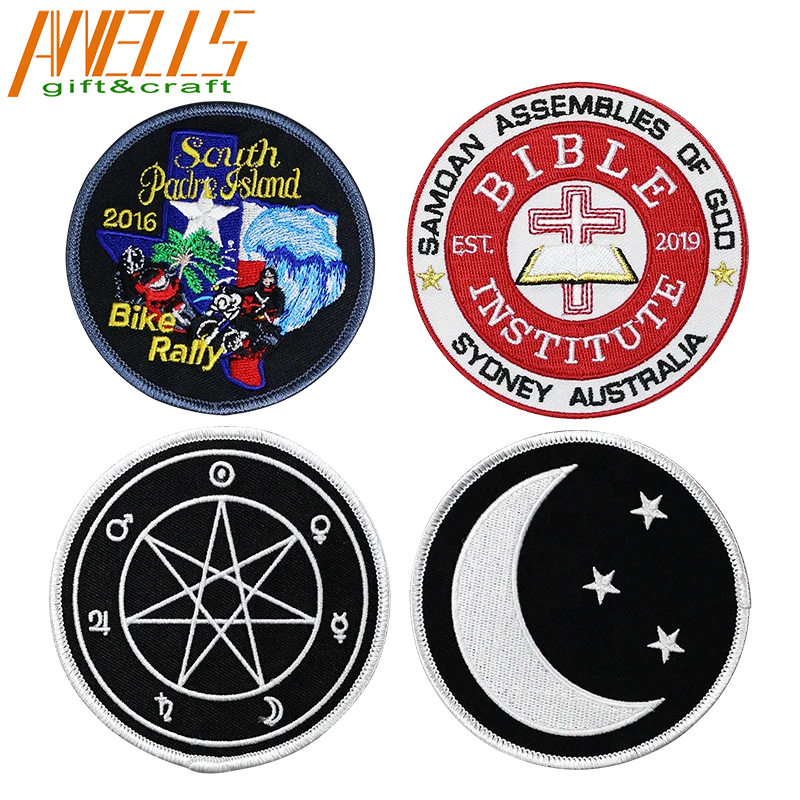 Factory Wholesale Custom Full Embroidery Sew On/Iron On Small Western Cowboy Hat Patches For Trucker Hats