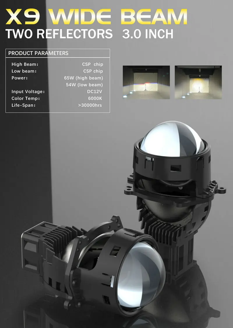 2024 High-end led projector lens 2.5/3.0 inch projector headlights for kia sportage 2023 mk4 golf crown vic