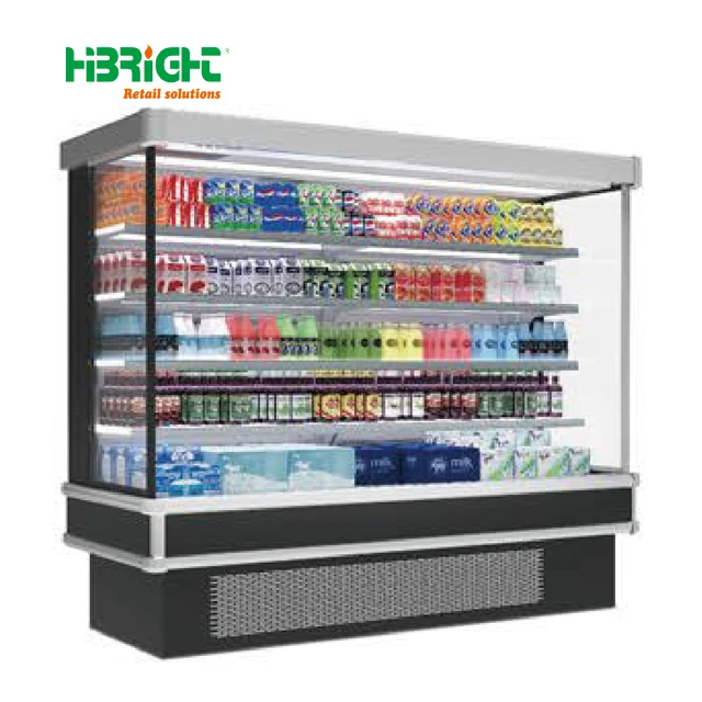 Environment Friendly Fruit Vegetable Display Cooler Refrigerator Commercial Chiller with Plastic Basket