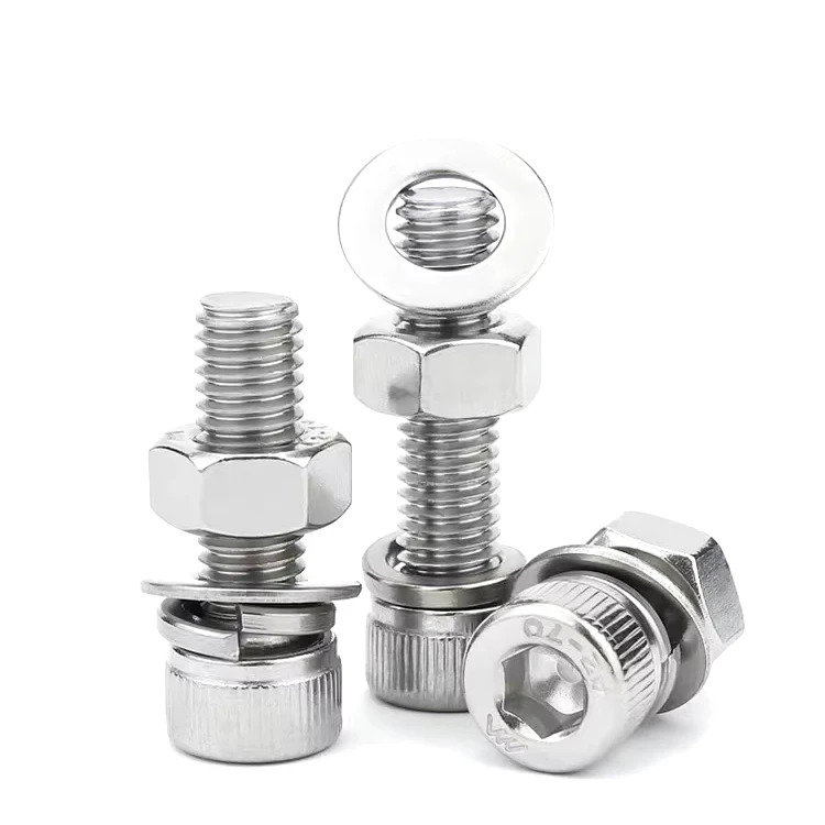 hexagon socket screw 304 stainless steel hex bolt screw nut set complete screw combination M2M3M4M5M6M8M10mm
