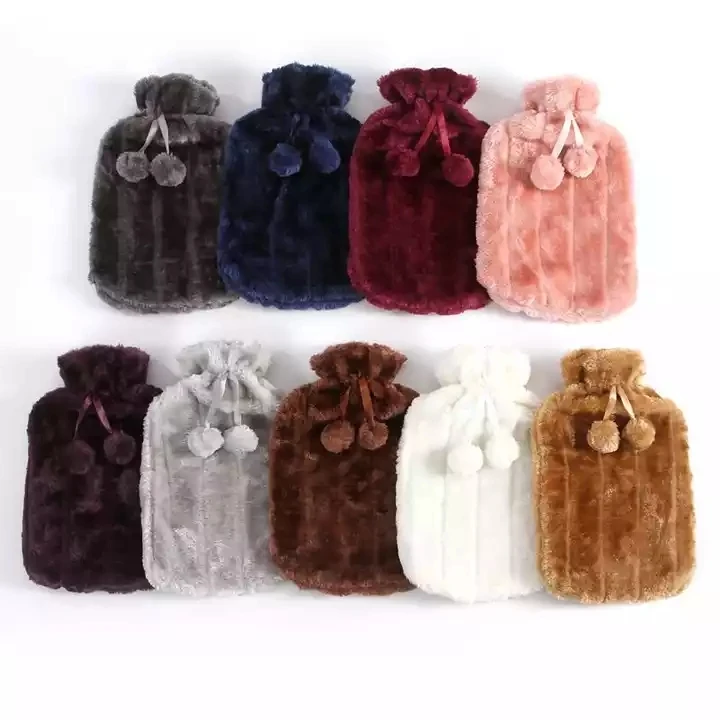 cosy faux fur pom pom hot water bottle water bottle hot cool vacuum bottle