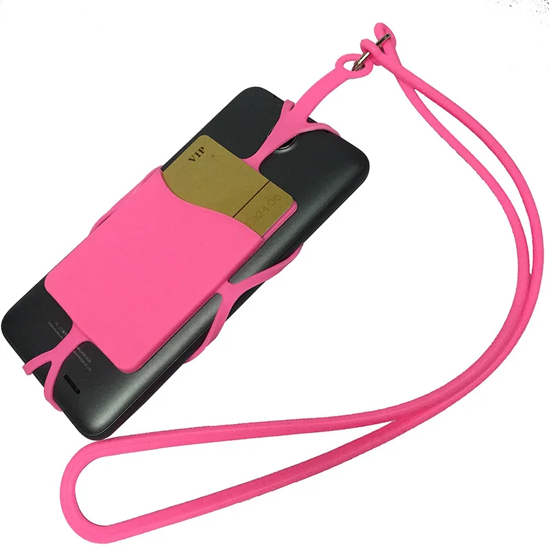 
Custom Wholesale Silicone Mobile Cell Phone Lanyard With Card Holder 