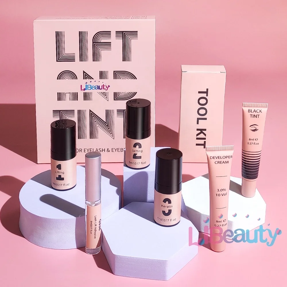 Wholesale Lash and Brow Lift and Tint Kit Professional DIY Eyelash Lift and Dye Kit 4 in 1 Brow Lamination ane Tint