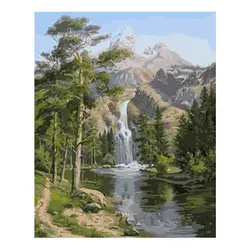 Waterfall pop art oil painting by numbers DIY canvas handmade oil painting