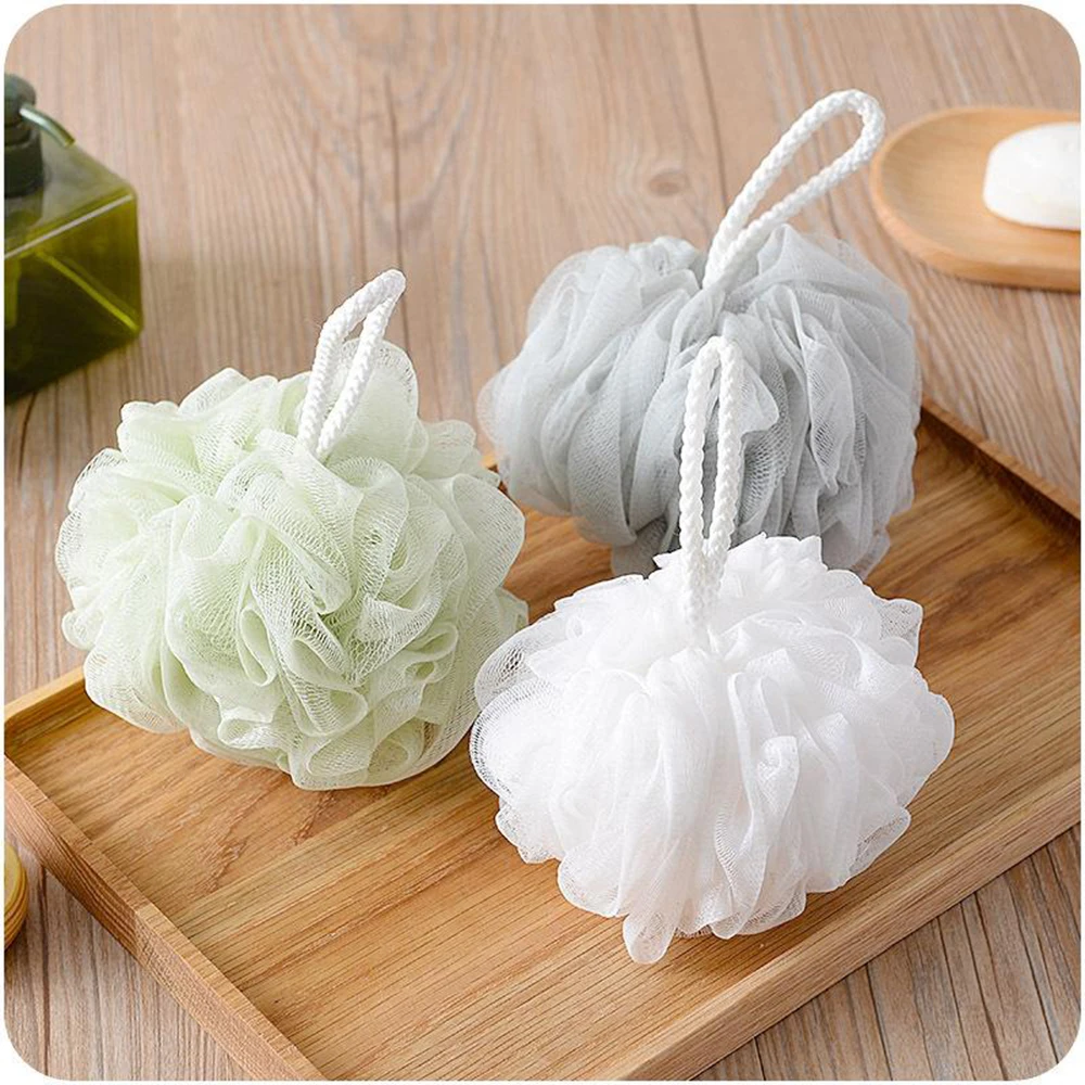 Wholesale All Natural 20G~60G Large Bath Sponge Body Scrubber Mesh Shower Pouf Bath Ball Sponge For Exfoliating