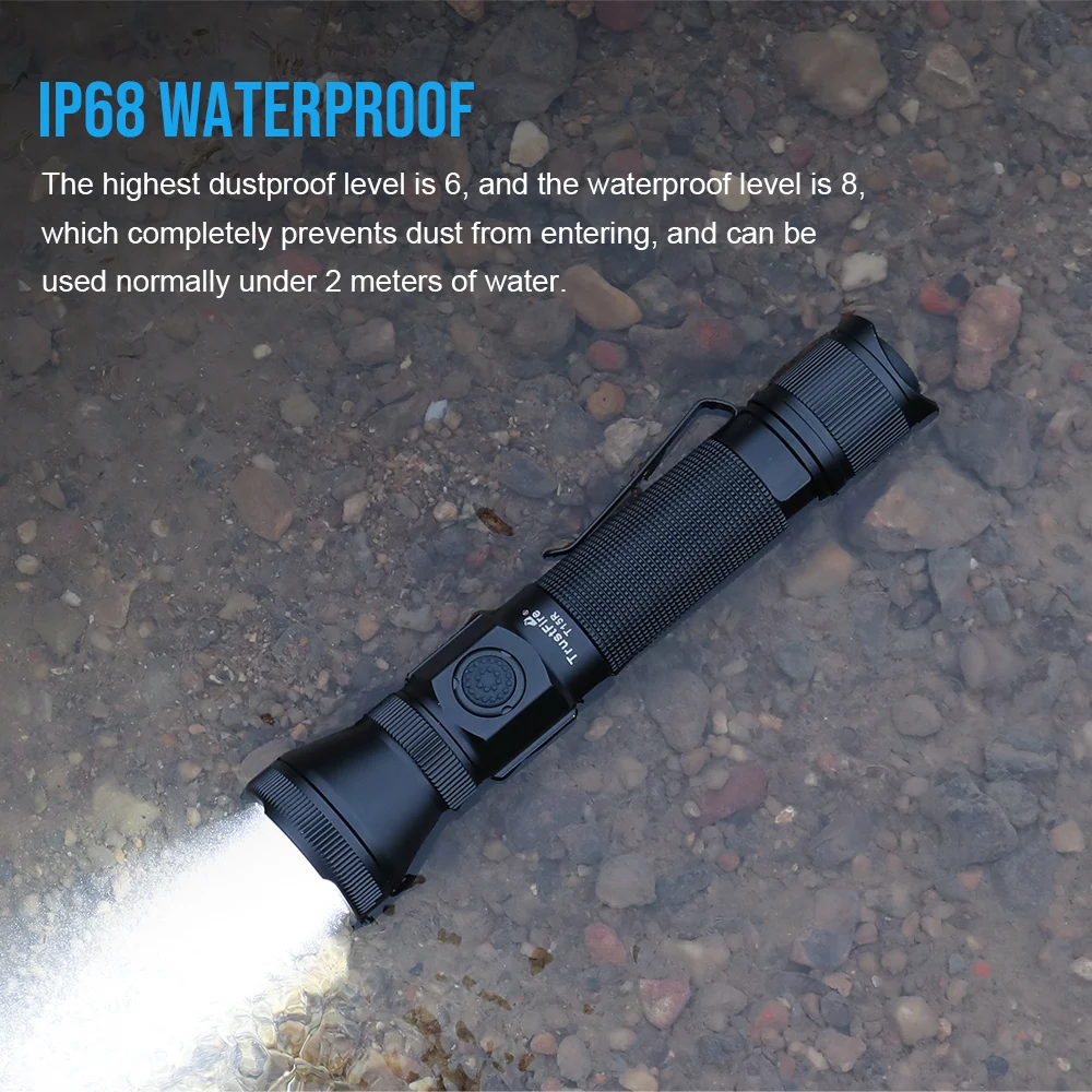 TrustFire T15R LED Climbing Flashlight Long Distance Waterproof 1800Lumen Tactical Flashlight