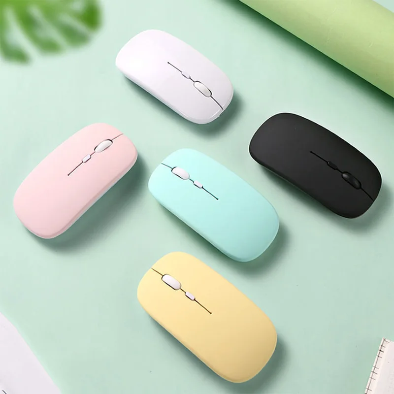 Супер Бесшумная тонкая перезаряжаемая Беспроводная мини-мышь Bluetooth для ноутбука портативная BT 2 4