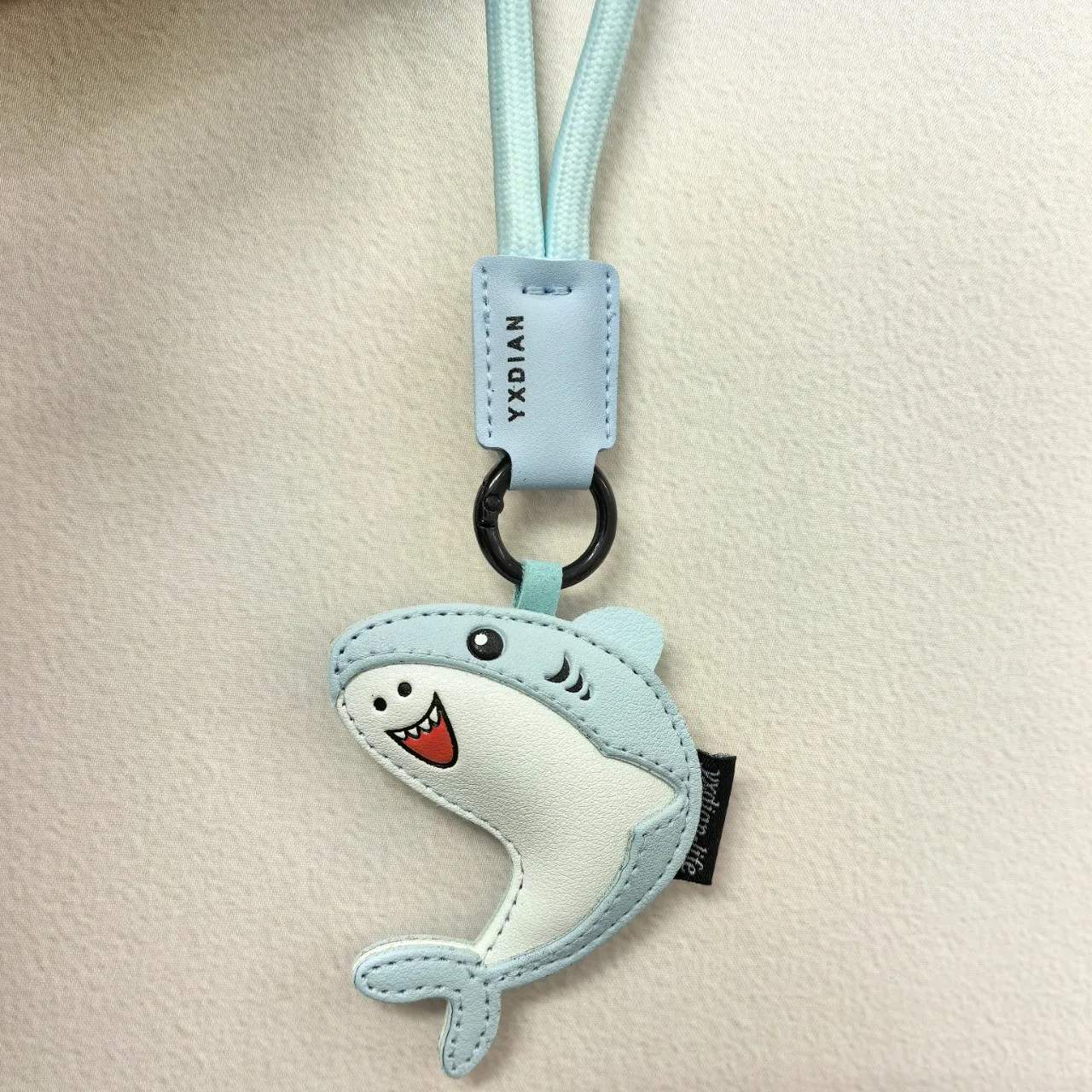 Cute Cartoon Shark Dolphin Whale PU Leather Keychain Charm Handbag Bag Ornaments Pendants Car Keyring Luxury KeyChain