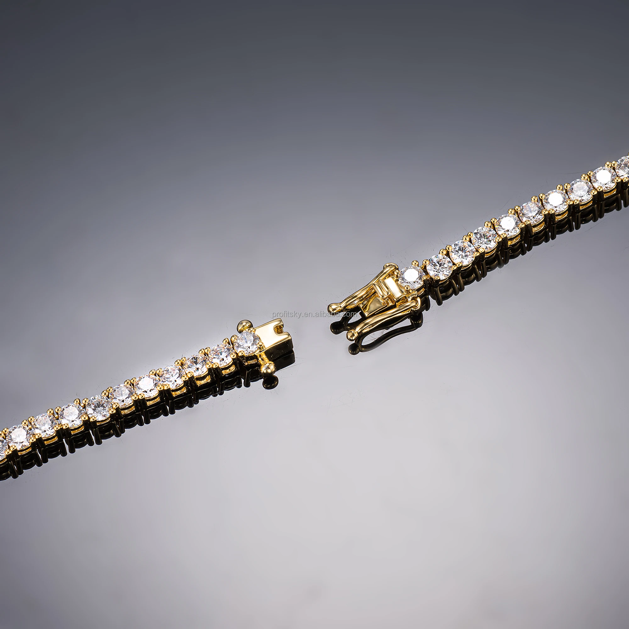 New 5MM Iced Out Plated Diamond tennis Bracelet Necklace Men Tennis Chain Fashion Hip-Hop Jewelry Women Choker Chain Gift