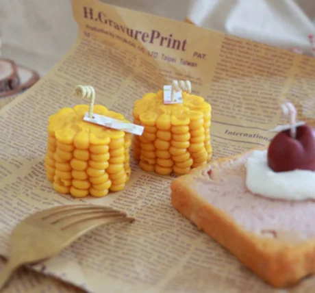 Free sample 3D simulation corn candle creative aromatherapy candle soybean wax smokeless modeling candle photo props