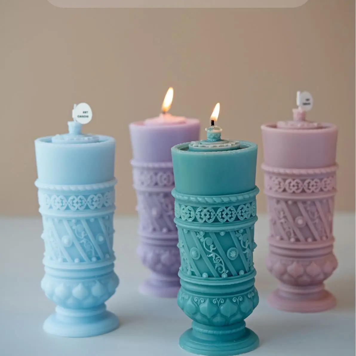 Handmade Roman pillar shaped ornaments Candle pillar shaped candles Birthday wishing candles