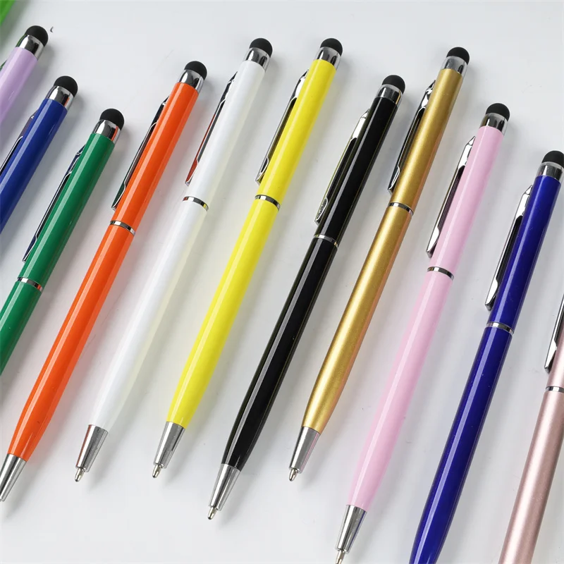 Customize logo promotional stylus metal pen business hotel slim giveaway gift advertising ballpoint pen