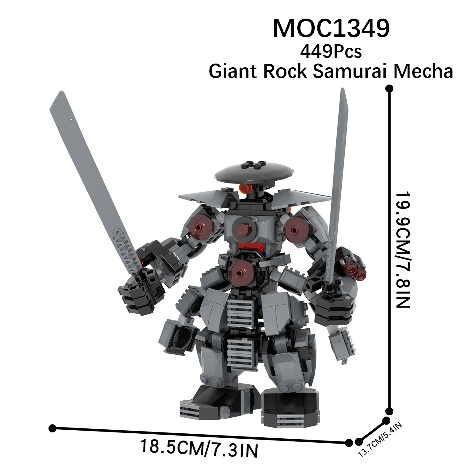 MOC1349 MOC Giant Rock Samurai Mecha  449PCS Building Block Collect Toy Bricks