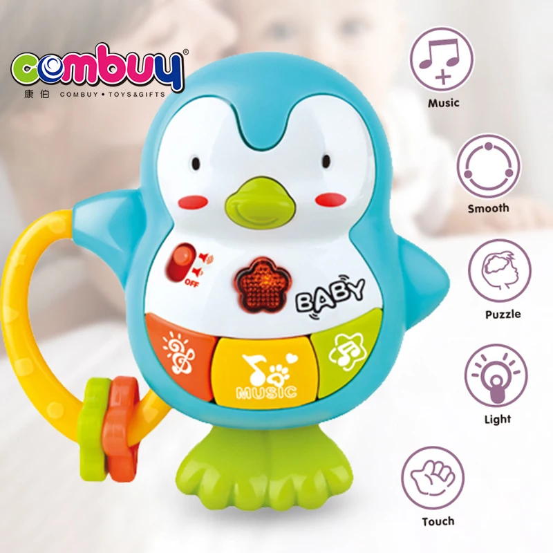 Infant remote control game sound light plastic penguin toys for baby