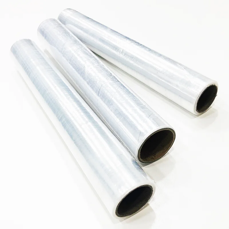
30cm width*9mic 100% new material PE cling film for food packing with cutter knife wrap 