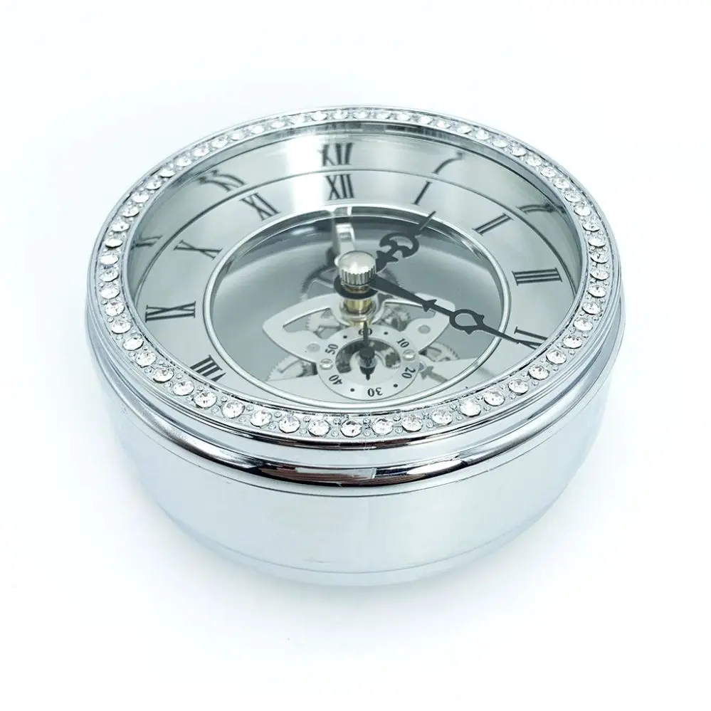 95mm Mechanical Clocks Metal Roman Numerals vintage Antique silver gold skeleton clock insert