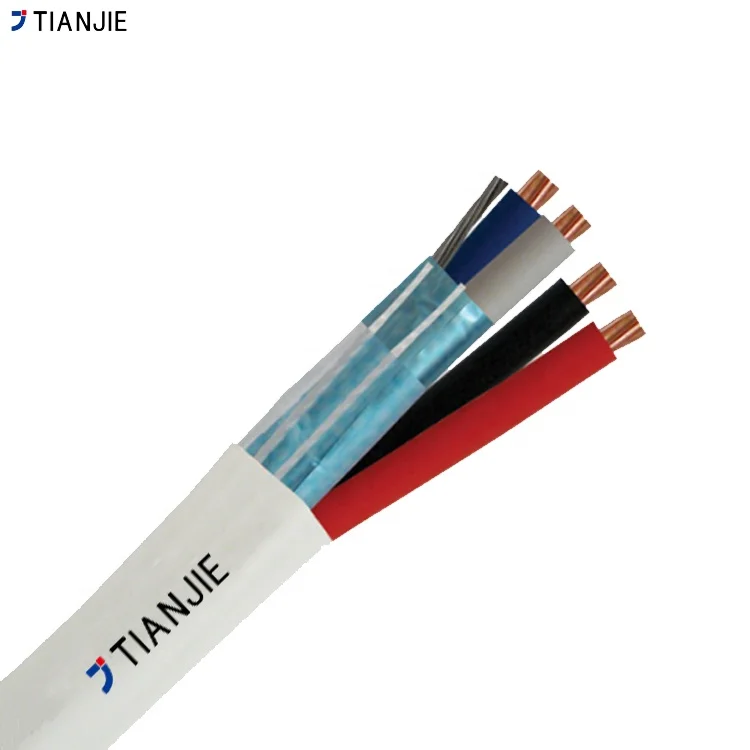 TIANJIE-High Quality Alarm Cables 18AWG 2 / 4 / Cores stranded Bare Copper Shielded PVC Jacket Security Alarm Cables
