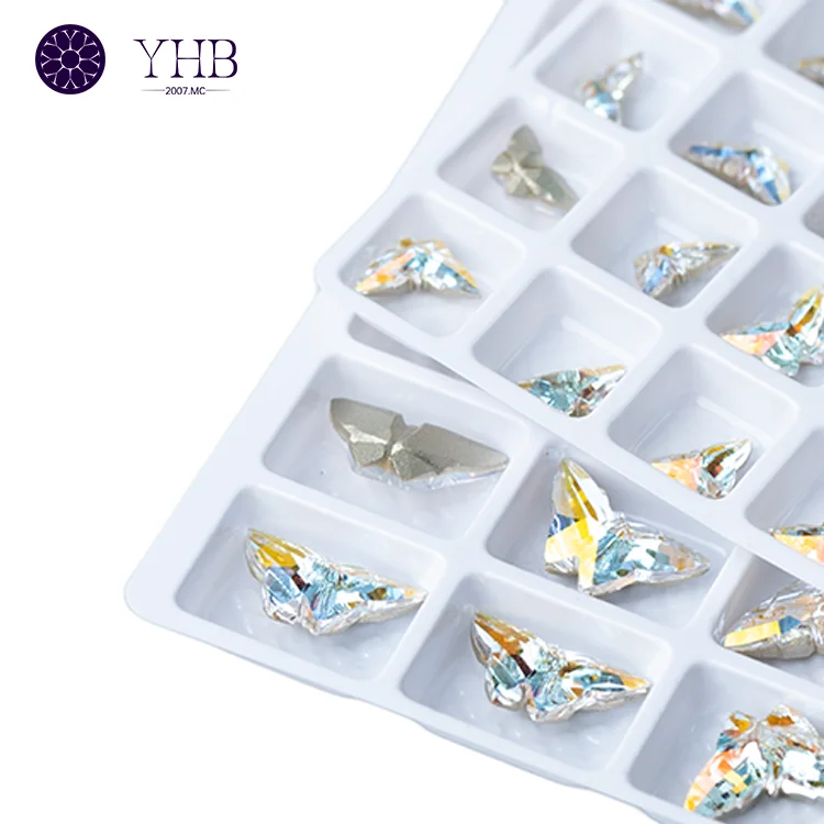 Premium Factory Direct Sale Butterfly Shape Loose Stone Flatback Glass Rhinestones For Garment