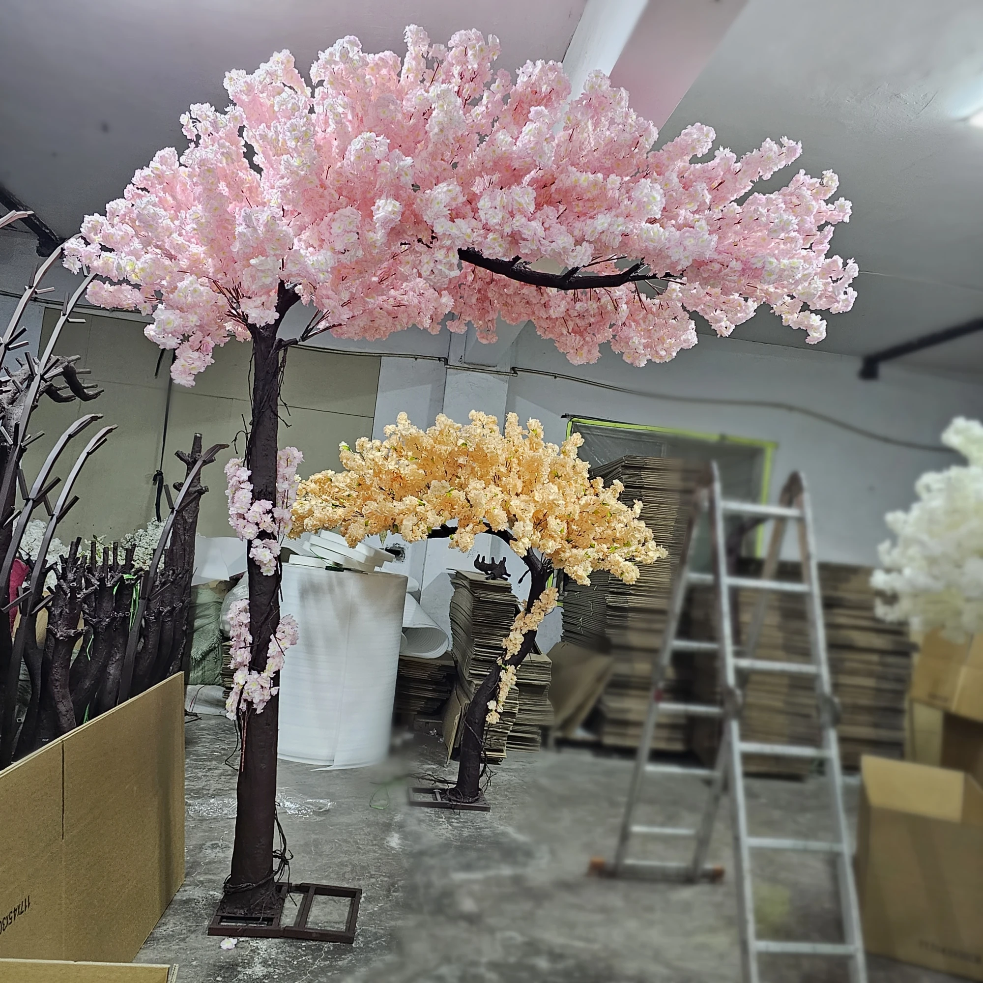 Restaurant Design Fake Sakura Tree Aisle Flowers Artificial Extend Cherry Blossom Tree Arch Decoration Flower for Wedding Event