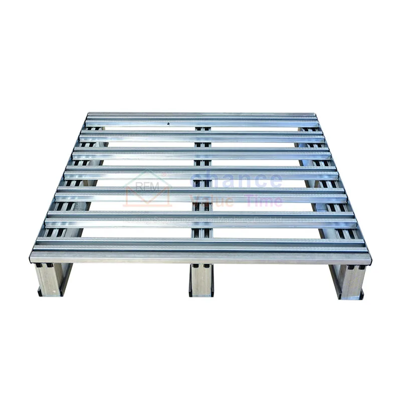 Warehouse Sided  4-Way Entry Steel Metal Pallet 2000KG Load Capacity Welded steel metal pallet For drums