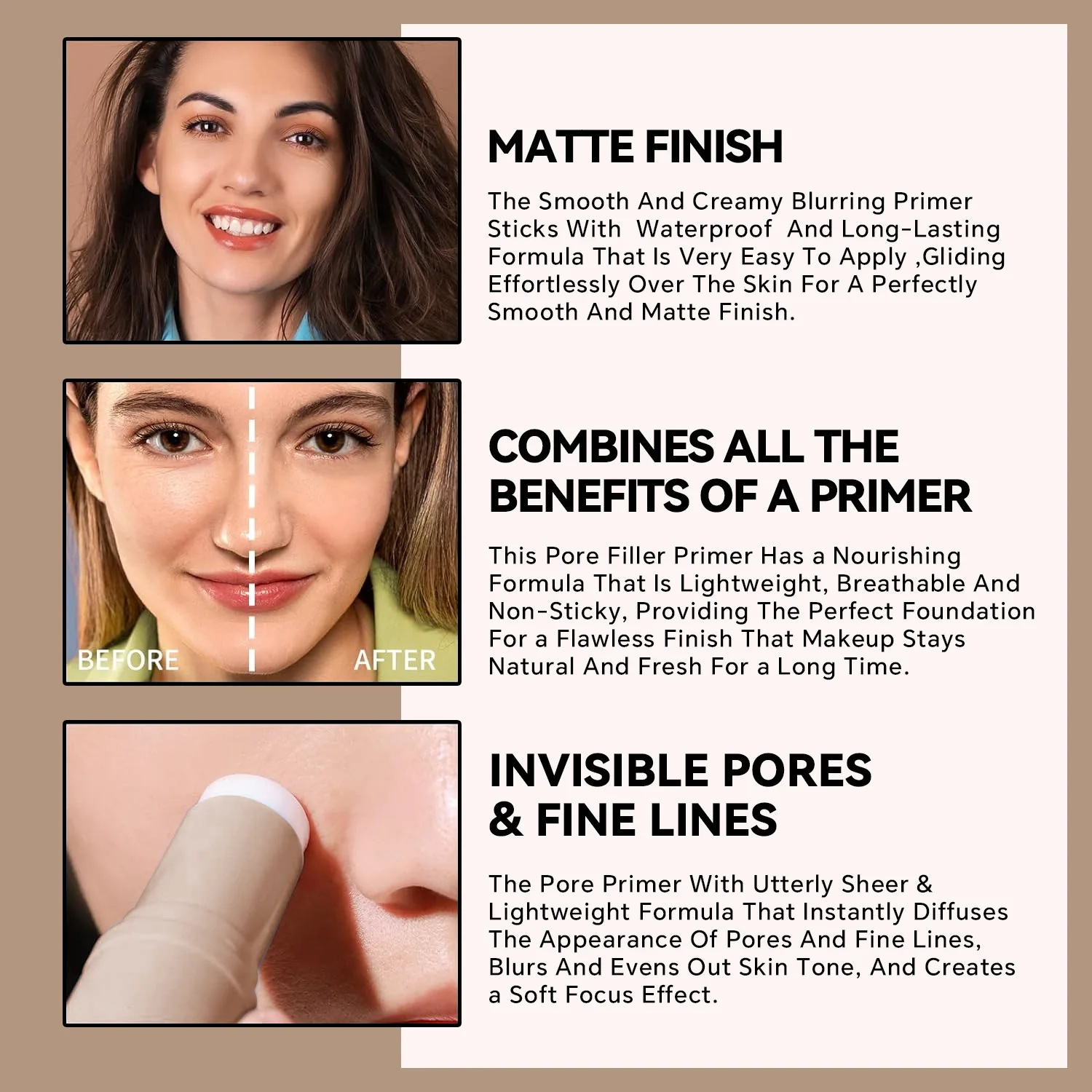 Professional Soft Focus Pore Primer Stick Cosmetics Oil Control Pore Invisible Base Stick Women Face Waterproof Makeup Primer