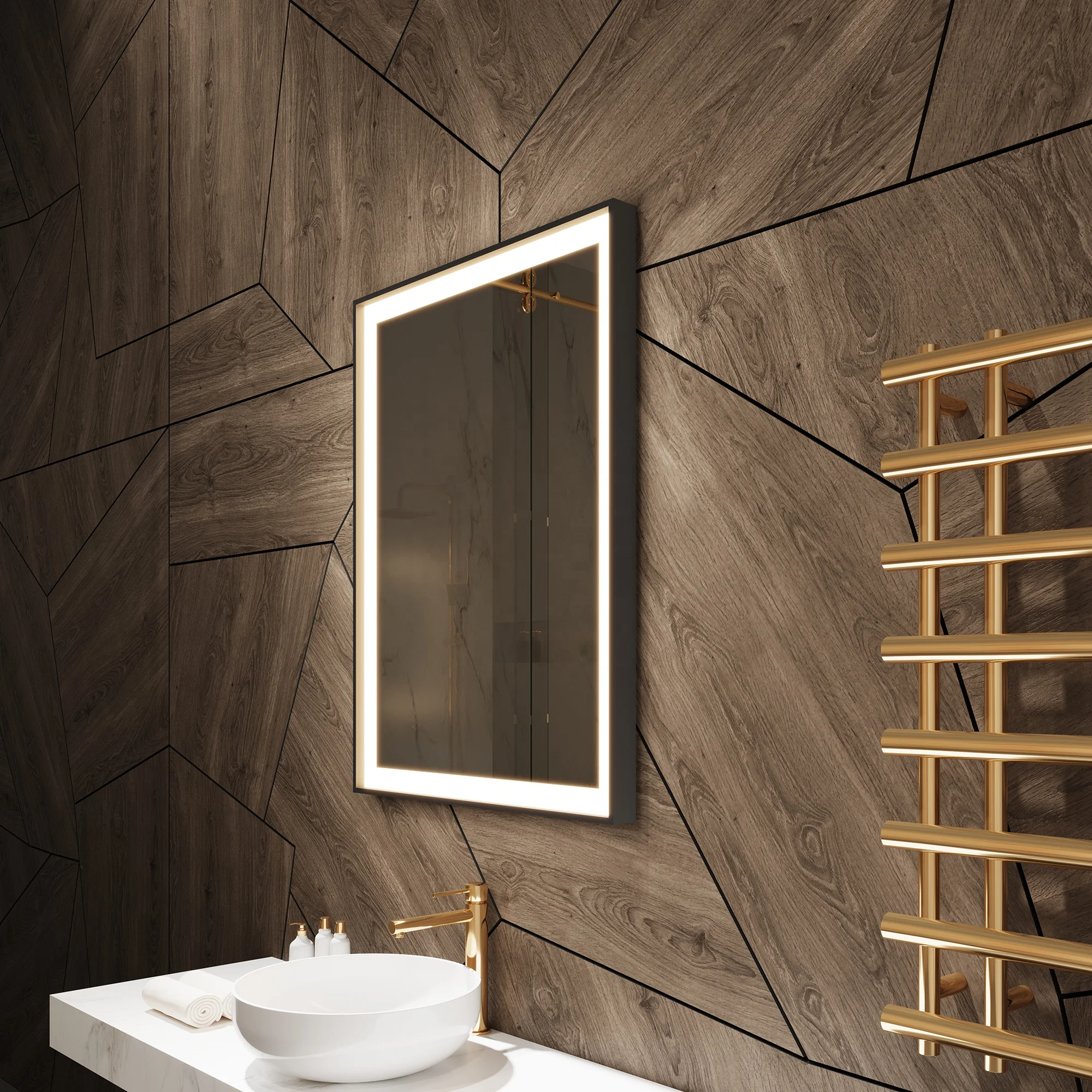 Smart LED Light Mirror - Touch Screen Vanity Mirror for Makeup and Bathroom Use