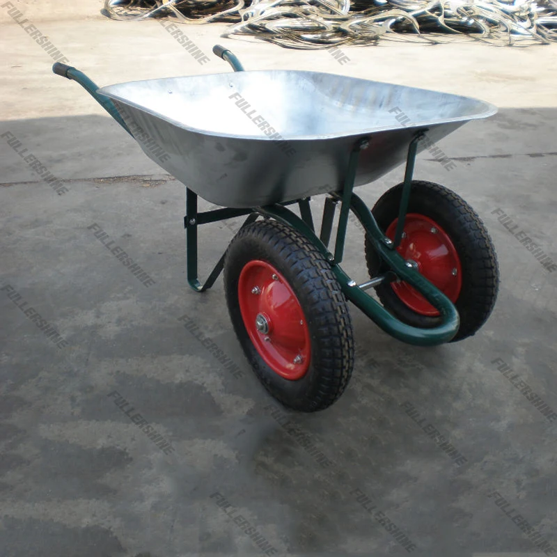 russian market wheel barrow WB6410 with two wheel 3.50-8 pneumatic rubber wheel