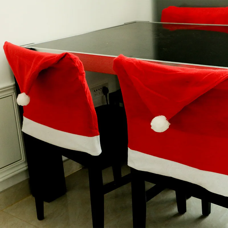 2022 hot sale christmas decorations non woven christmas hat chair cover christmas daily necessities