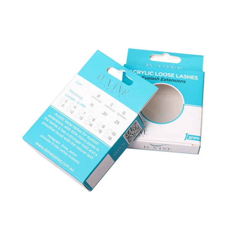 2024 Factory Wholesale Cosmetics Packaging Eyelash/Lens/Blush Wrapping Paper Box with PVC Window