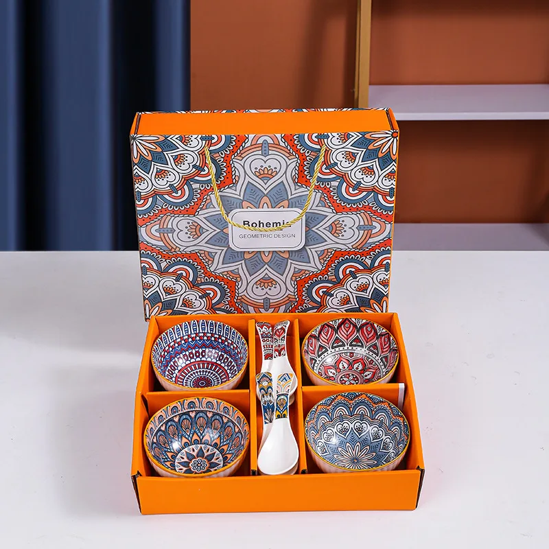 Высокое качество Boho Азиатские популярные Спасибо Подарки Пользовательский логотип торговый центр Перепродажа керамических Мисок