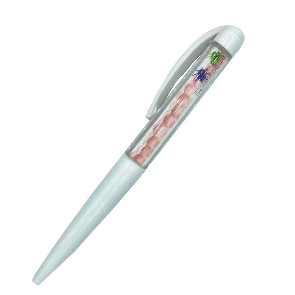 Promotional Customized Liquid 3d Floater  Filled  ball pen Plastic Floating Pen logo novelty ballpoint pen