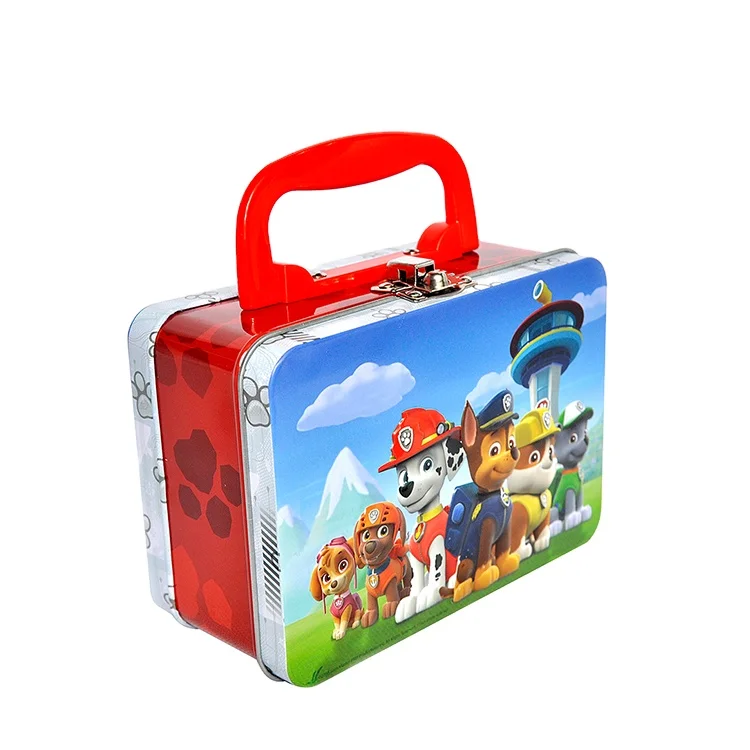 custom kids tin lunch box with handle handle box metal tin box