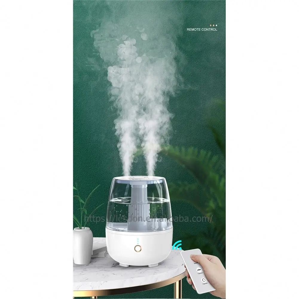 6.5L Dual Spray Humidifier Portable Air Mist Maker H2O Nano Mist  Large Water Tank Home Use Ultrasonic Air Humidifier