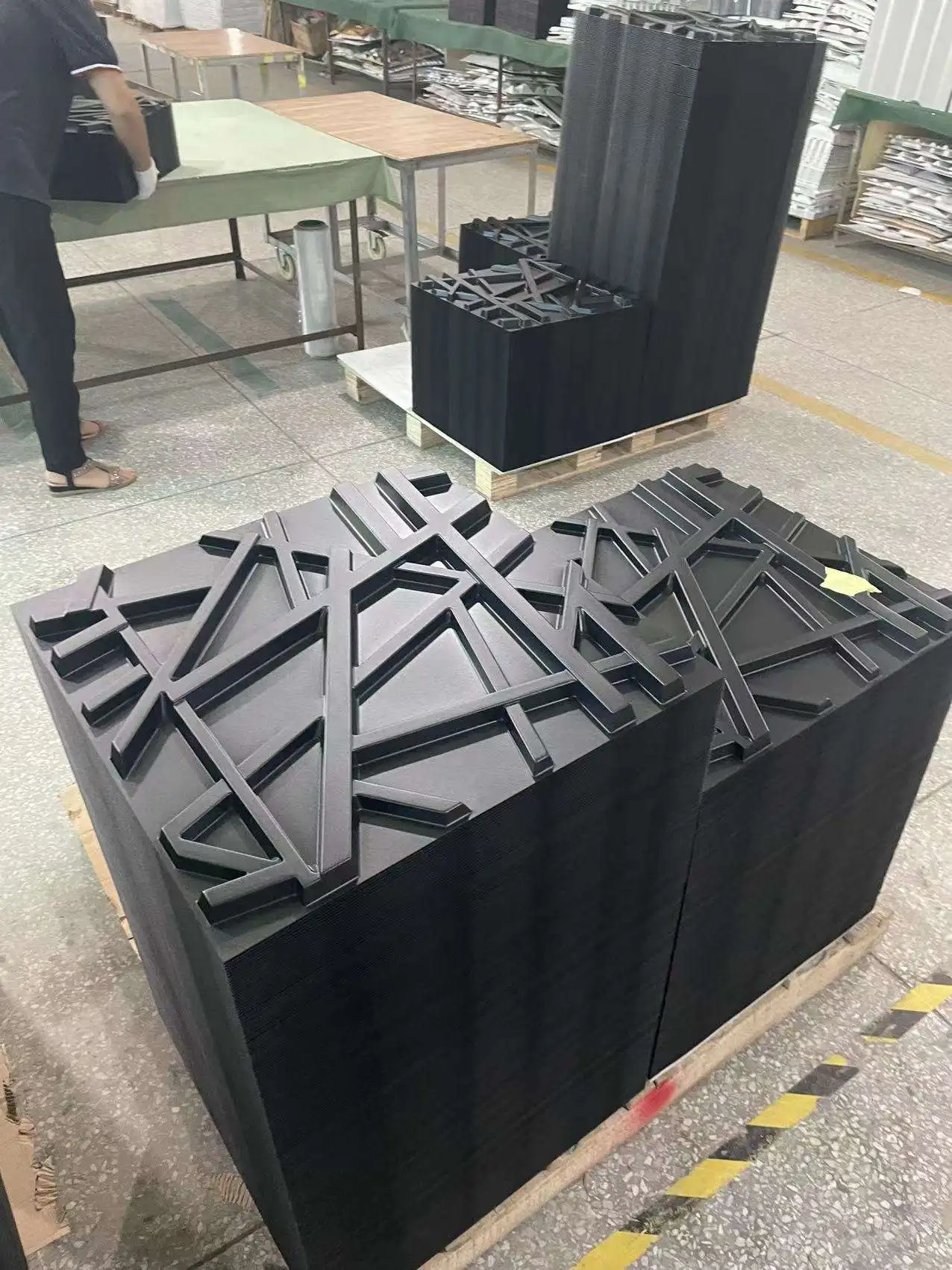 fashion home decoration wallpaper 3d pvc plastic waterproof black texture 3d wall panels