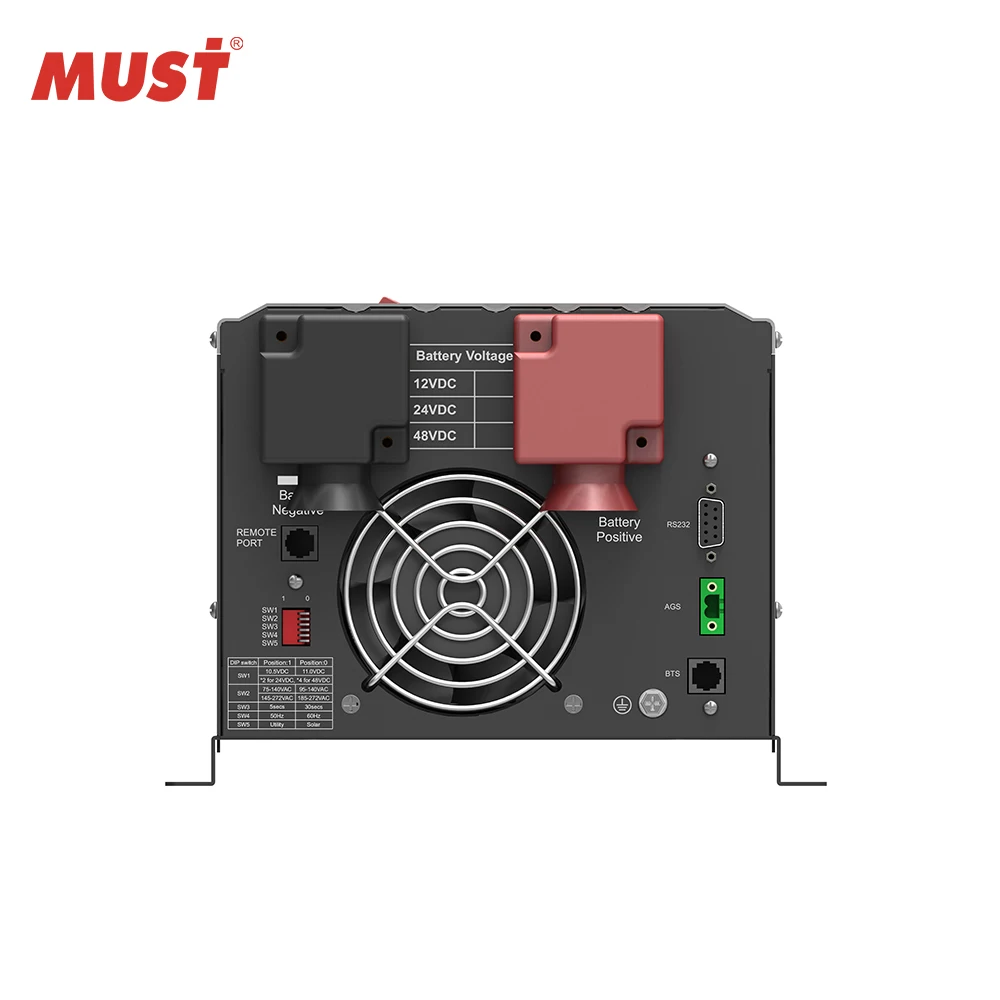 Must 1000w 1500w 2000w 2500w 3000w ups 12v 24v 220v power inverter with charger