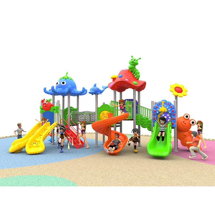 Hot Selling High Quality Cartoon Animal Preschool Playground Slide Set Children Park Equipment Outdoor Playground