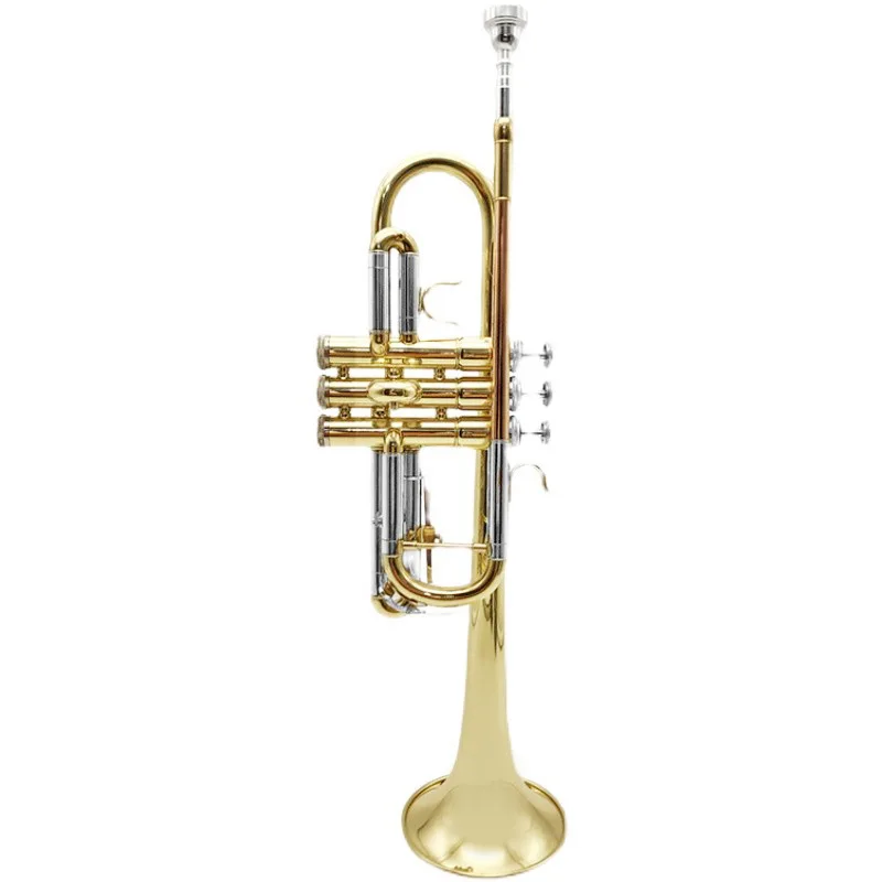 Brass wind instruments Soprano C Trumpet Beginners Professional Standard Gold and sliver color Trumpet