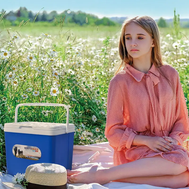 low price promotion mini blue and red 16l blood vaccine plastic cooler box beer can drinking ice cooler box with handle