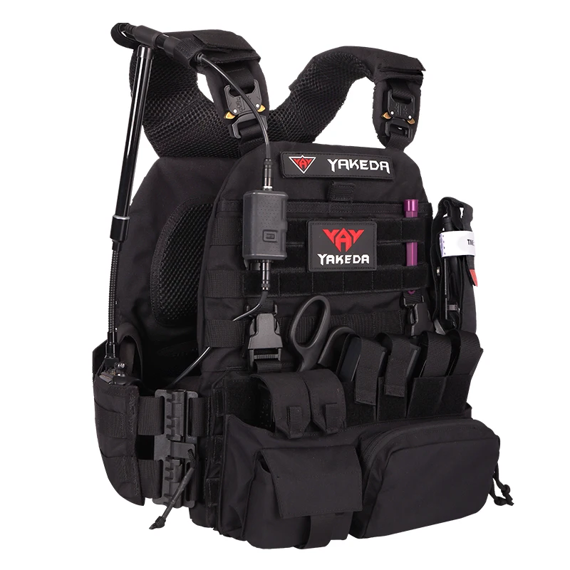 YAKEDA Safety Duty Vest Outdoor JPC Training Uniform Quick Release Vest Molle Chaleco Tactico Black Tactical Vest