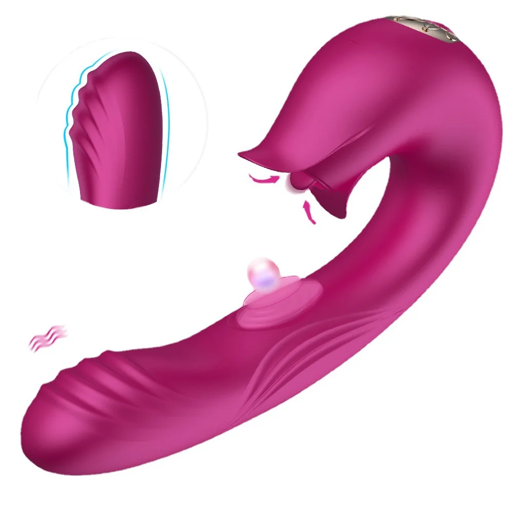 Personal Sex Toys Women Thrusting Rechargeable Silicone Stretch Sucking Rabbit Dildo Vibrator